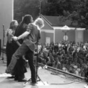 Billy, Clarence, and Athena share the mic in Sweeden
